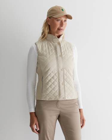 Vera Quilted Vest in STONE