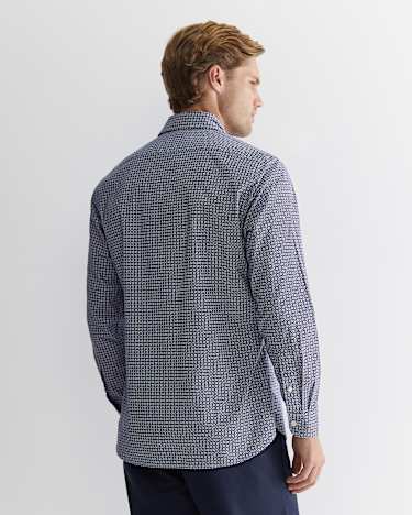 Claremont Print Shirt in BALL POINT BLUE