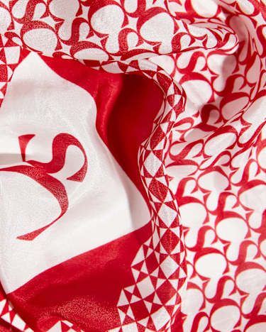 Logo Silk Scarf in RED