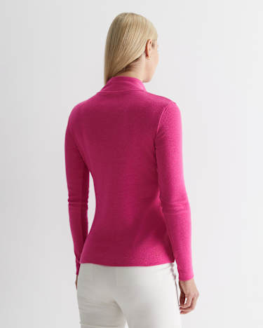 Lucy Funnel Neck Top in PINK MELANGE