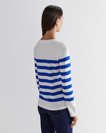 Britta Stripe Tee in BLUE/WHITE
