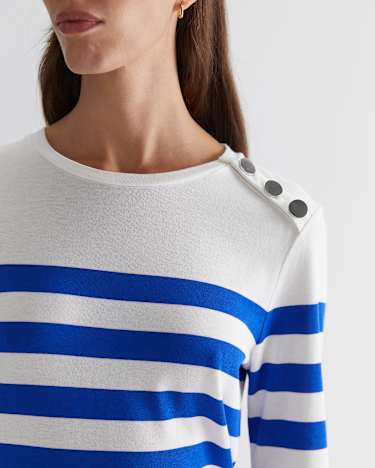 Britta Stripe Tee in BLUE/WHITE