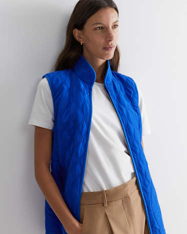 Charlie Quilted Vest in COBALT