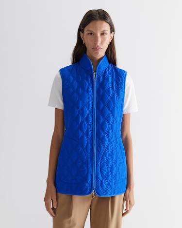 Charlie Quilted Vest in COBALT