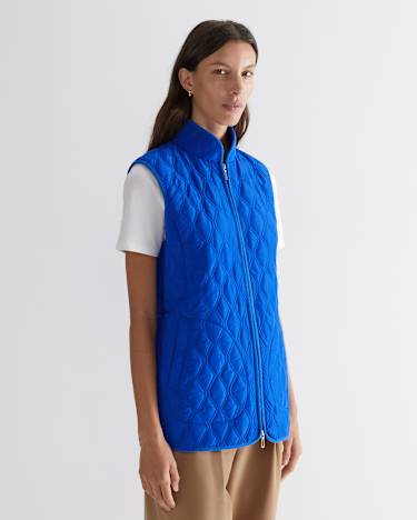 Charlie Quilted Vest in COBALT