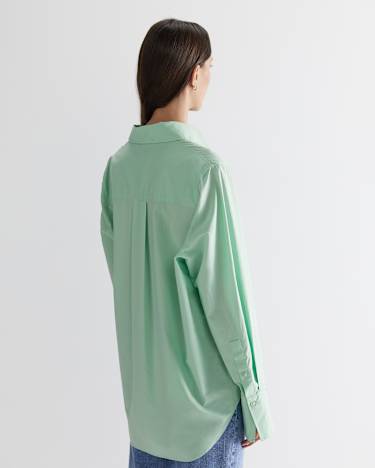 Portia Poplin Cotton Shirt in MINT