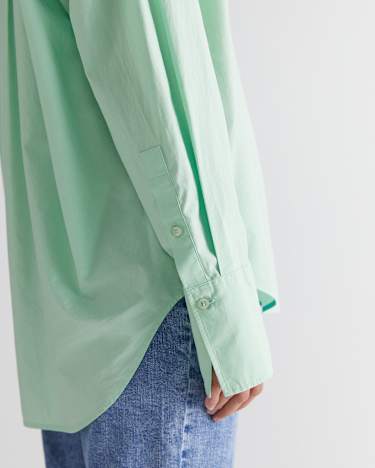 Portia Poplin Cotton Shirt in MINT