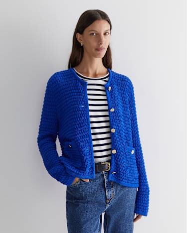 Olivia Tape Yarn Cardigan in SAPPHIRE