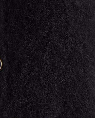 Tatiana Mohair Long Cardigan in BLACK
