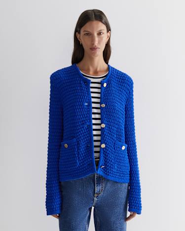 Olivia Tape Yarn Cardigan in SAPPHIRE