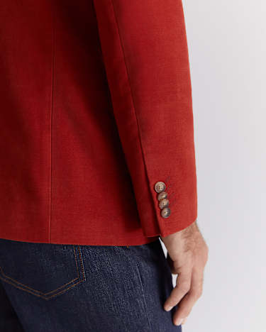 Italian Moleskin Blazer in BURNT ORANGE