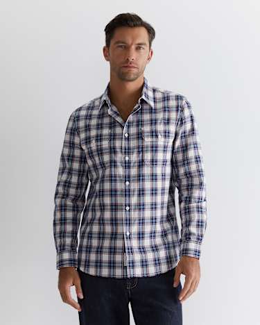 Callam Check Shirt in NAVY MULTI
