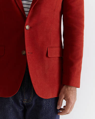 Italian Moleskin Blazer in BURNT ORANGE