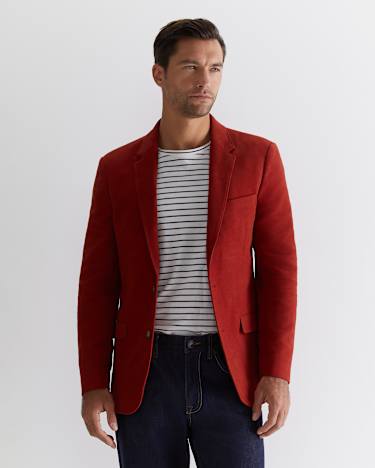 Italian Moleskin Blazer in BURNT ORANGE