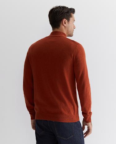 Harrison Wool Blend Quarter Zip in BURNT ORANGE