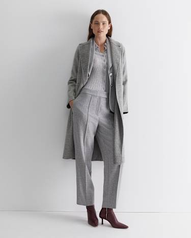 Frankie Twill Straight Pant in SILVER MELANGE