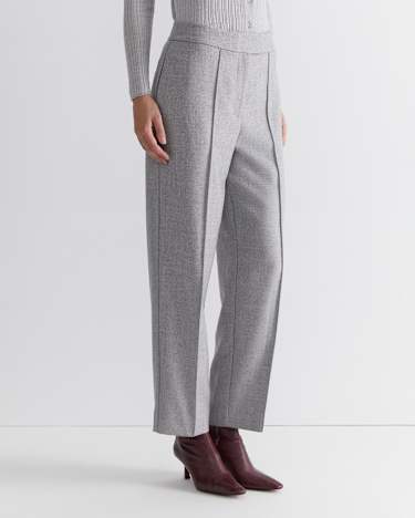 Frankie Twill Straight Pant in SILVER MELANGE