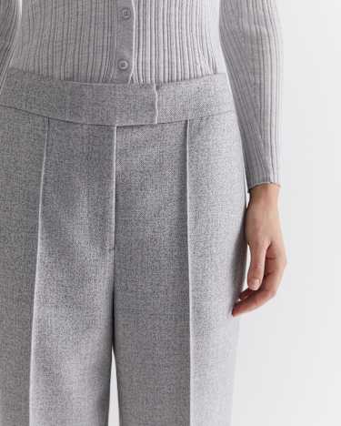 Frankie Twill Straight Pant in SILVER MELANGE
