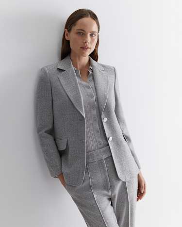 Frankie Twill Blazer in SILVER MELANGE
