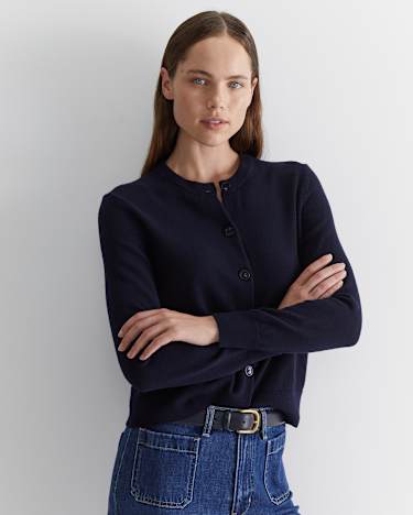 Sunshine Classic Wool Cardigan in NAVY
