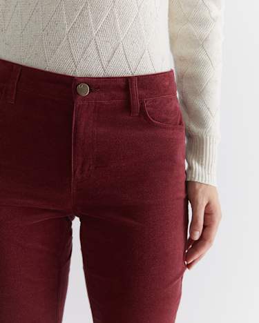Cleo Velvet Pant in WINE
