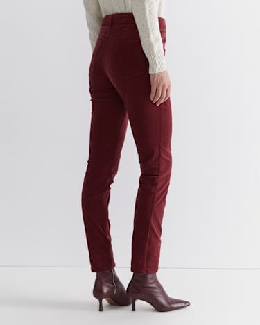 Cleo Velvet Pant in WINE