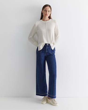 Cass Merino Wool Knit in WINTER WHITE