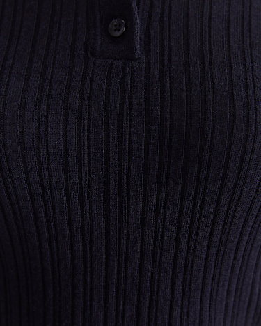 Wool Silk Polo in NAVY