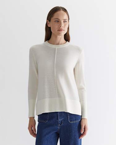 Cass Merino Wool Knit in WINTER WHITE