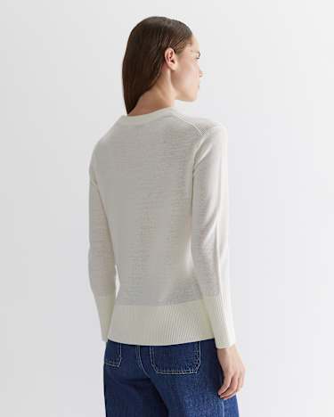 Cass Merino Wool Knit in WINTER WHITE