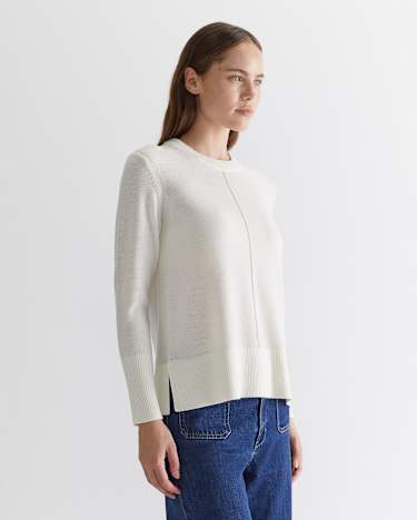 Cass Merino Wool Knit in WINTER WHITE