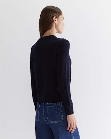 Sunshine Classic Wool Cardigan in NAVY