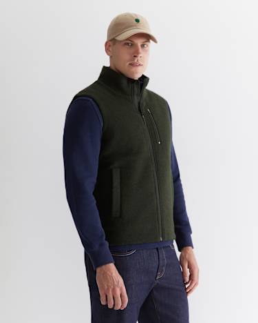 Salford Wool Blend Vest in KHAKI