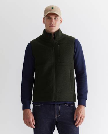 Salford Wool Blend Vest in KHAKI