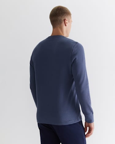Willcath Textured Long Sleeve Tee in STEEL BLUE