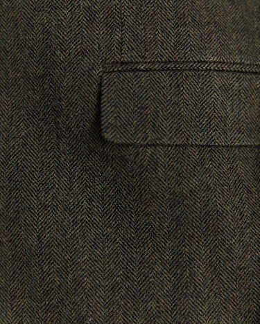 Herringbone Wool Blazer in MOSS