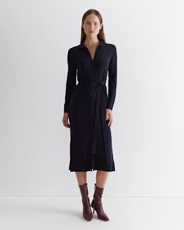 Francis Merino Wool Knit Dress in NAVY