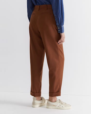 Mia Wool Pant in COGNAC