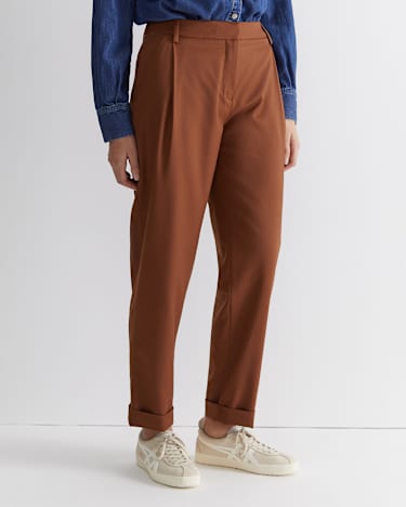 Mia Wool Pant in COGNAC