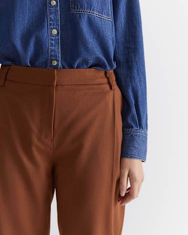 Mia Wool Pant in COGNAC