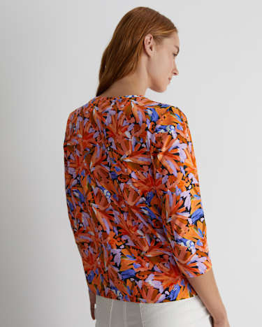 Bella 3/4 Sleeve Mercerised Tee in MULTI