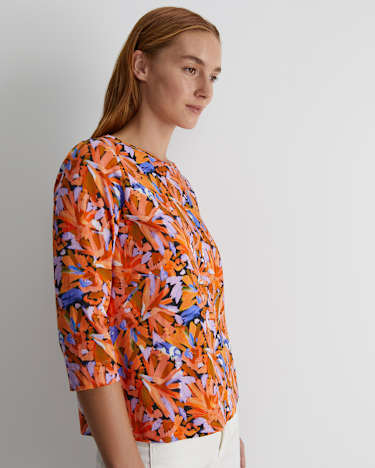 Bella 3/4 Sleeve Mercerised Tee in MULTI