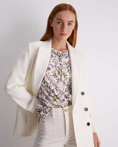 Botanica 3/4 Sleeve Mercerised Tee in MULTI WHITE
