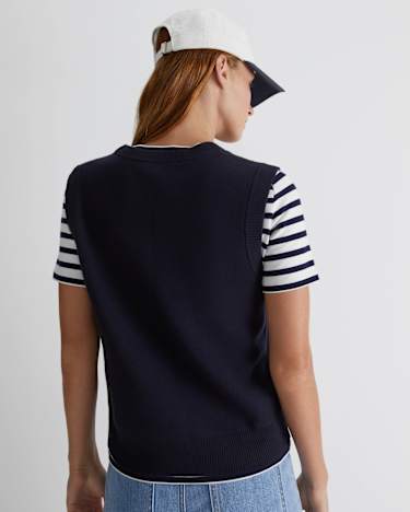 Juliette Boiled Wool Vest in NAVY