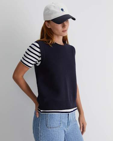 Juliette Boiled Wool Vest in NAVY