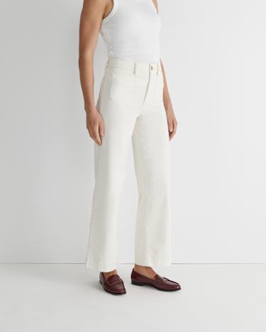 Cleo Cord Wide Leg Pant in WINTER WHITE