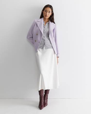 Charlotte Bias Slip Skirt in MILK