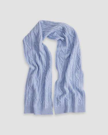 Pearl Cable Scarf in BLUE MELANGE