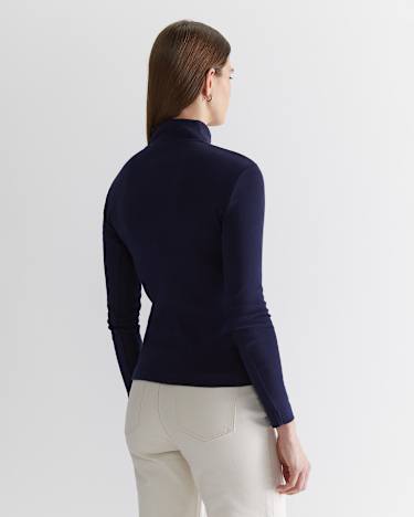 Lucy Funnel Neck Top in NAVY