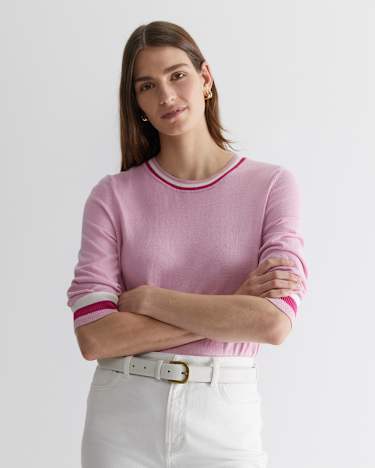 Alphine Silk Blend Knit Top in CANDY
